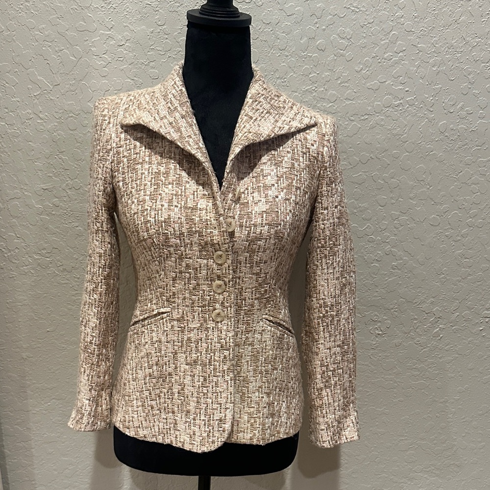 Talbots Beige Tweed Blazer